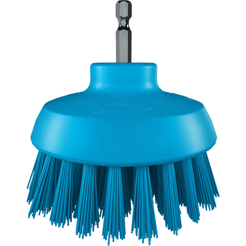 Brosse ronde HyDrive pour perceuse, Soies Tr&egrave;s ferme, Longueur de 3-1/10", Bleu Maritime Industrial Rubber