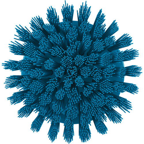 Brosse ronde HyDrive pour perceuse, Soies Tr&egrave;s ferme, Longueur de 3-1/10", Bleu Maritime Industrial Rubber