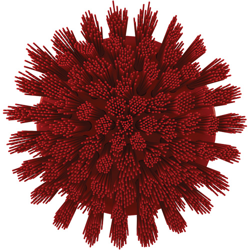 Brosse ronde HyDrive pour perceuse, Soies Tr&egrave;s ferme, Longueur de 3-1/10", Rouge Maritime Industrial Rubber