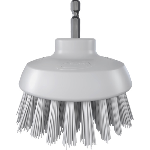 HyDrive Round Drill Brush, Extra Stiff Bristles, 3-1/10" Long, White Maritime Industrial Rubber