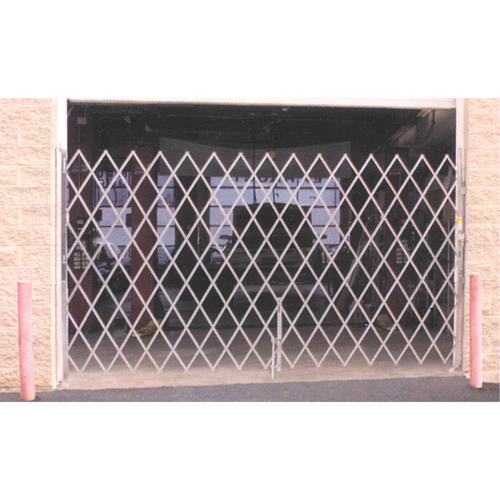 Galvanized Folding Security Gates, Fixed Single Folding, 4' L x 6' H Expanded Maritime Industrial Rubber