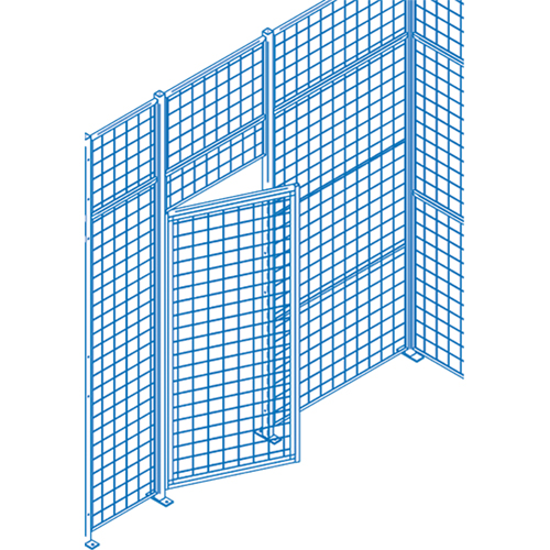 Wire Mesh Partition Components - Swing Doors, 3' W x 7' H Maritime Industrial Rubber
