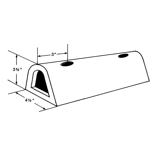 Extruded Rubber Dock Fenders, Rubber, 4-1/2" W x 12" L x 3-3/4" D Maritime Industrial Rubber