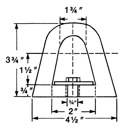 Extruded Rubber Dock Fenders, Rubber, 4-1/2" W x 12" L x 3-3/4" D Maritime Industrial Rubber