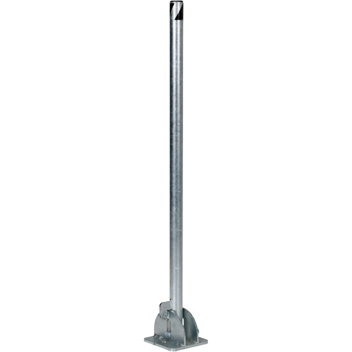 Butoirs repliables, Acier, 42" h x 1-3/4" la, Argent Maritime Industrial Rubber