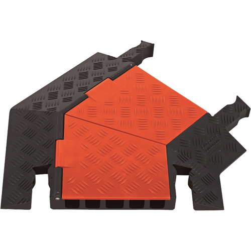 Protecteur de c&acirc;ble pour usage g&eacute;n&eacute;ral &agrave; 5 canaux Guard Dog, virage &agrave; droite Maritime Industrial Rubber