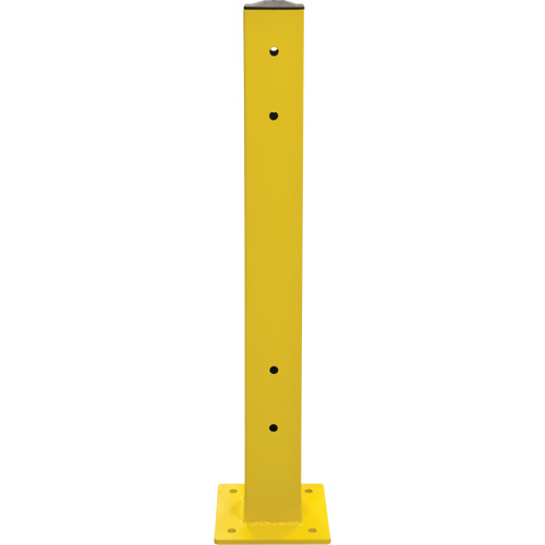 Double Guard Rail Post, Steel, 5" L x 44" H, Safety Yellow Maritime Industrial Rubber
