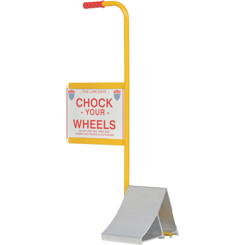 Wheel Chock with Handle & Sign, 7" W x 11-7/8" D x 7-11/16" H Maritime Industrial Rubber