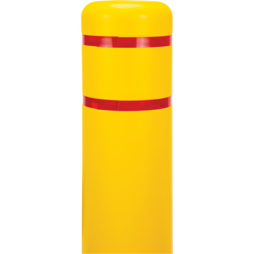 Polyethylene Bollard Cover, 6-5/8" Dia. x 52" L, Red/Yellow Maritime Industrial Rubber