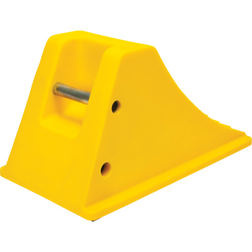 Cales de roue avec surface antid&eacute;rapante en caoutchouc, Polyur&eacute;thane, Jaune, 11-1/4" la x 21" p x 12-1/4" h Maritime Industrial Rubber