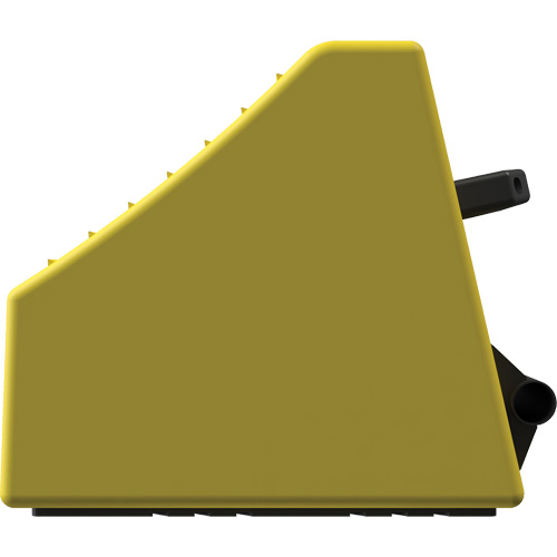 Cale de roue ultra-robuste pour l'exploitation mini&egrave;re Checkers Safety, PEHD, Jaune, 14-1/2" la x 17-1/2" p x 16" h Maritime Industrial Rubber