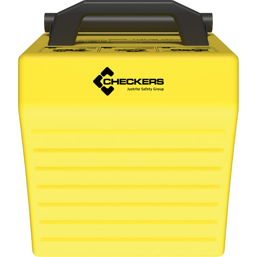 Cale de roue ultra-robuste pour l'exploitation mini&egrave;re Checkers Safety, PEHD, Jaune, 14-1/2" la x 17-1/2" p x 16" h Maritime Industrial Rubber
