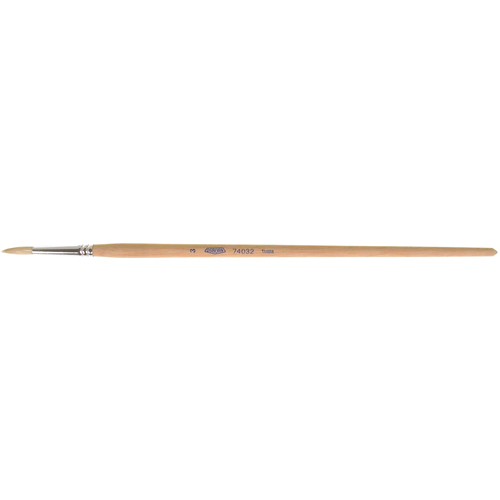 Pinceau de forme ronde en soies blanches pures pour marquage, Largeur de la brosse de 3/16", Soie blanche, Manche &agrave; Bois Maritime Industrial Rubber