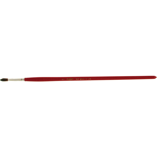 Pinceau de forme ronde pour marquage, Largeur de la brosse de 3/16", Soie de chameau, Manche &agrave; Bois Maritime Industrial Rubber