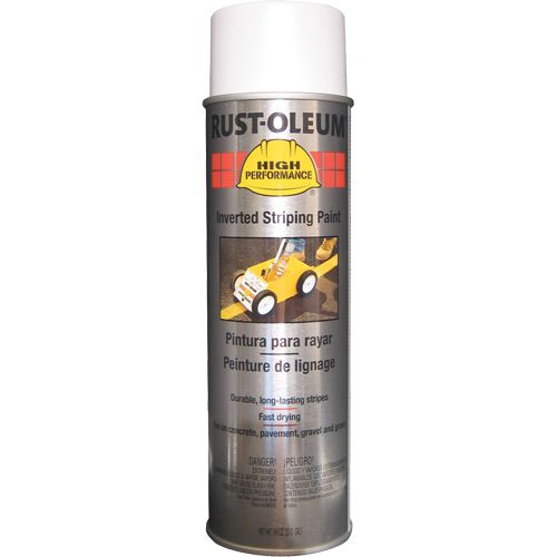 Peinture de traçage en a&eacute;rosol syst&egrave;me 2300 haute performance applicable en position invers&eacute;e, Blanc, 18 oz, Canette a&eacute;rosol Maritime Industrial Rubber