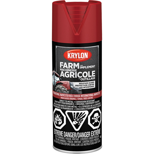 Peinture en a&eacute;rosol pour la ferme et l'&eacute;quipement, Rouge International Harvester, Tr&egrave;s brillant, 340 g, Canette a&eacute;rosol Maritime Industrial Rubber
