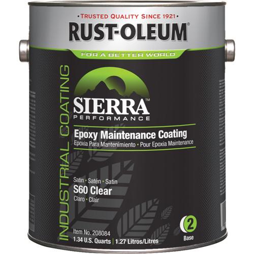 Rev&ecirc;tement dentretien &eacute;poxydique &agrave; base deau Sierra S60 Partie 2 Couche de fond, Gallon, Transparent Maritime Industrial Rubber
