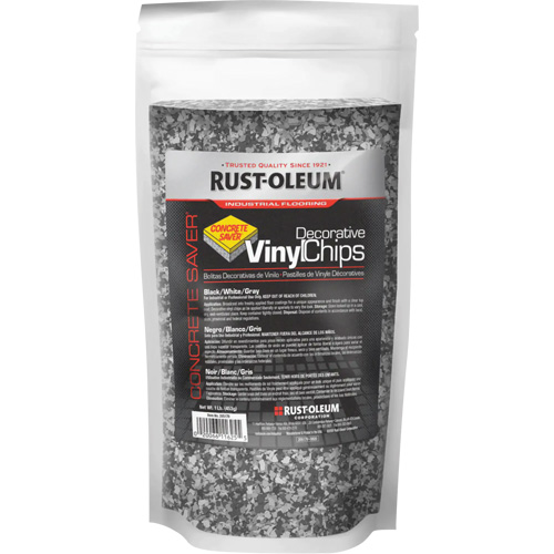Pastilles de vinyle d&eacute;coratives Concrete Saver, 0,5 kg, Sac, M&eacute;lange noir/blanc/gris Maritime Industrial Rubber