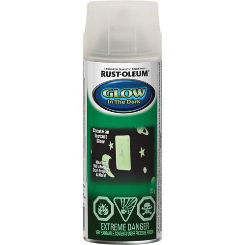 Specialty Glow-in-the-Dark Paint, Aerosol Can, Clear Maritime Industrial Rubber