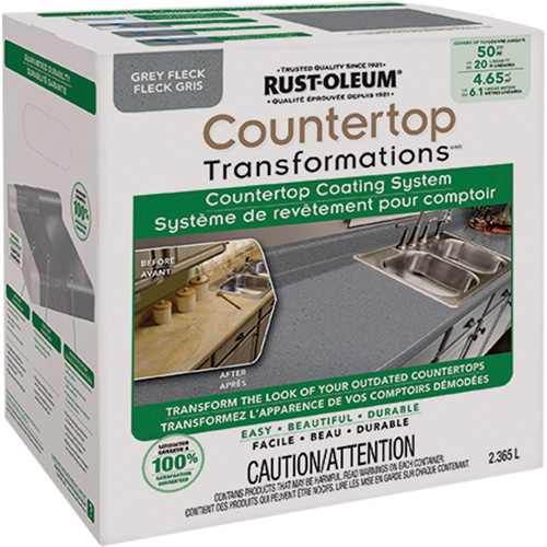 Countertop Transformations&reg; Fleck Countertop Coating System, 2.37 L, Kit, Grey Flock Maritime Industrial Rubber