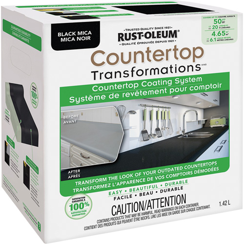 Countertop Transformations&reg; Mica Countertop Coating System, 1.42 L, Kit, Black Mica Maritime Industrial Rubber