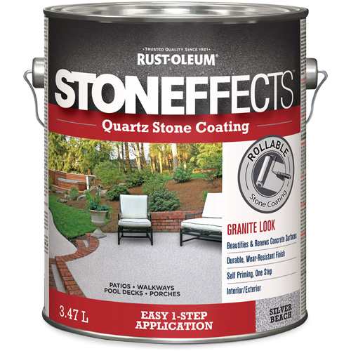 Stoneffects Quartz Stone Coating, 3.78 L, Water-Based, Textured, Grey Maritime Industrial Rubber