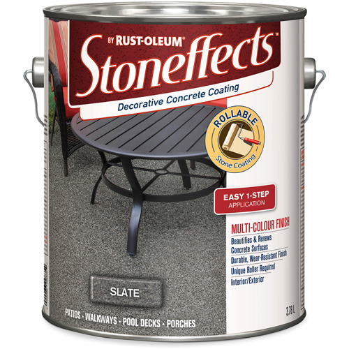 Rev&ecirc;tement de b&eacute;ton d&eacute;coratif Stoneffects, 3,4 L, &agrave; solvants, Textur&eacute;, Gris Maritime Industrial Rubber
