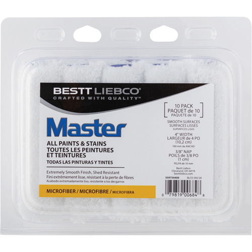 Master Microfiber Roller Cover, 10 mm (3/8") Nap, 101.6 mm (4") L Maritime Industrial Rubber