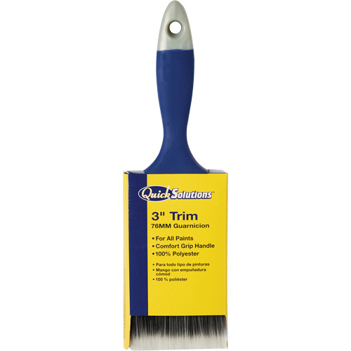 Quick Solutions Trim Brush, Polyester, Plastic Handle, 3" Width Maritime Industrial Rubber