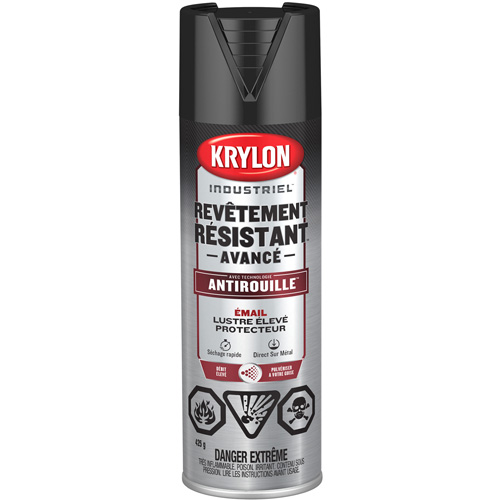 Tough Coat&reg; Advanced Paint with Rust Barrier Technology, Black, High-Gloss, 425 g, Aerosol Can Maritime Industrial Rubber