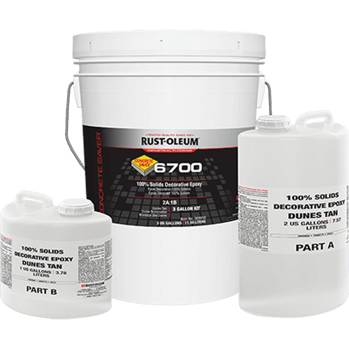 6700 100% Solids Decorative Epoxy, 3 gal., Epoxy-Based, High-Gloss, Beige Maritime Industrial Rubber