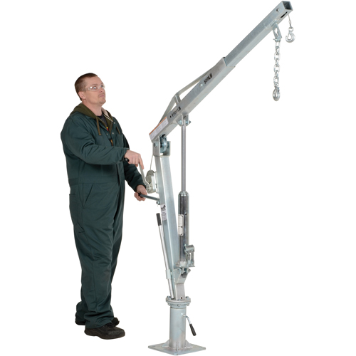 Winch Operated Truck Jib Crane, 500 lbs. (0.25 tons) Capacity, 99" Max. Clearance Maritime Industrial Rubber