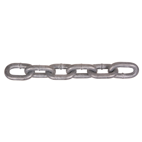 Hot-Dipped Galvanized Chains, Carbon Steel, 5/16" x 275' (83.8 m) L, Grade 40, 3900 lbs. (1.95 tons) Load Capacity Maritime Industrial Rubber
