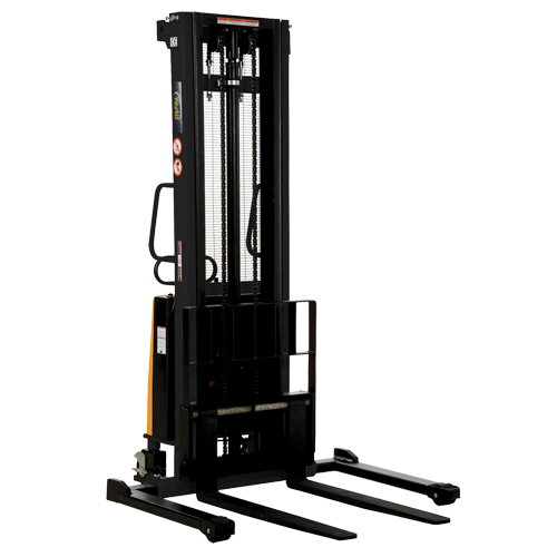 Fork Lift Stacker, Electric Operated, 2000 lbs. Capacity, 137" Max Lift Maritime Industrial Rubber