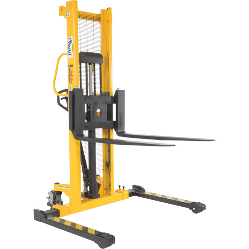Manual Hydraulic Stacker, Hand Pump Operated, 2000 lbs. Capacity, 63" Max Lift Maritime Industrial Rubber