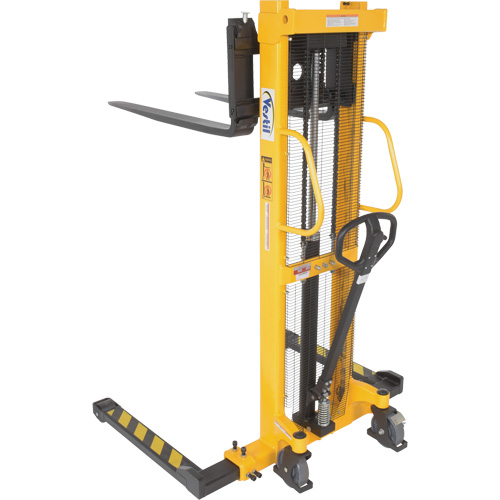 Manual Hydraulic Stacker, Hand Pump Operated, 2000 lbs. Capacity, 63" Max Lift Maritime Industrial Rubber