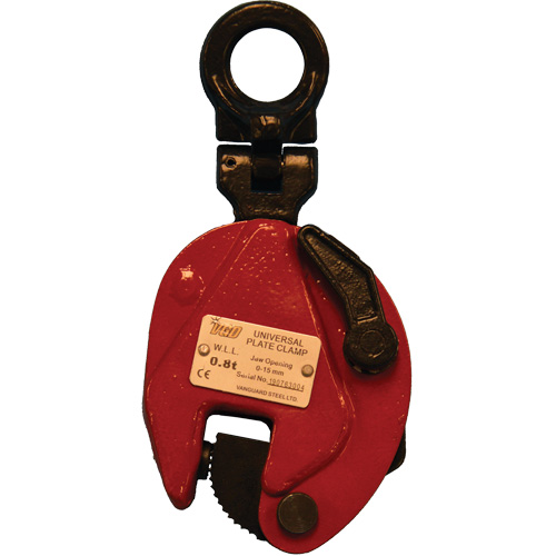 VUPC Universal Lifting Clamp, 16000 lbs. (8 tons), 0" - 3-5/32" Jaw Opening Maritime Industrial Rubber
