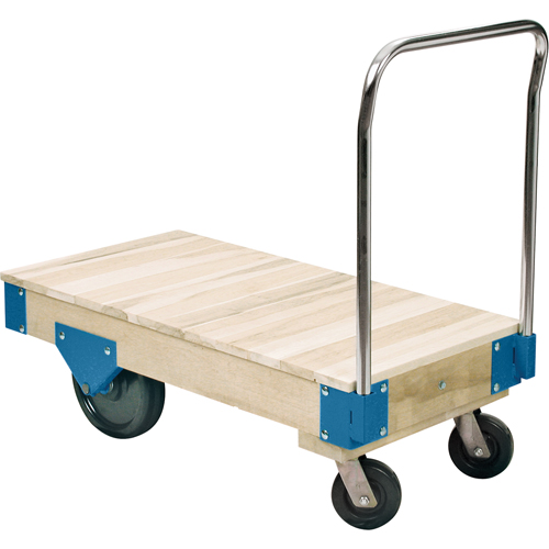 Chariots &agrave; plateforme - Chariots &agrave; plateforme tout en bois, 48" lo x 24" la, Capacit&eacute; de 3000 lb, Roues en Nylon Maritime Industrial Rubber