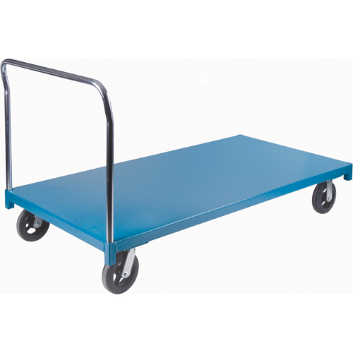 Chariot &agrave; plateforme robuste, 72" lo x 36" la x Capacit&eacute; 2000 lb, Roues en Caoutchouc Maritime Industrial Rubber