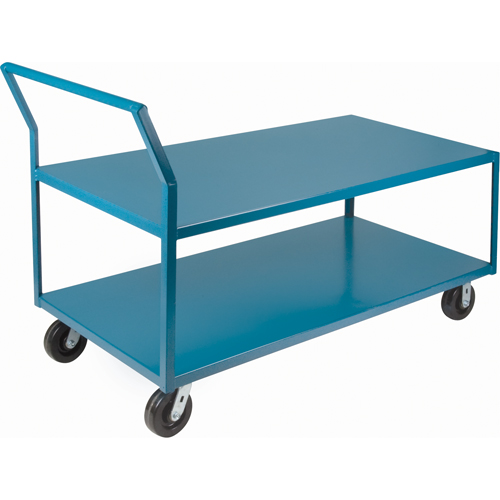 Chariots surbaiss&eacute;s robustes, 2 niveaux, 30" la x 48" p x 41" h, 2400 lb Cap Maritime Industrial Rubber