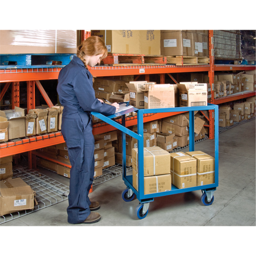 Order Picking Carts, 36" H x 18" W x 46" D, 2 Shelves, 1200 lbs. Capacity Maritime Industrial Rubber