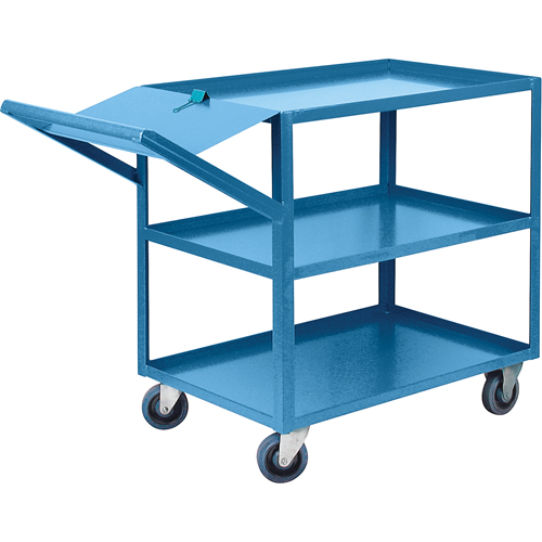 Order Picking Carts, 36" H x 24" W x 64" D, 3 Shelves, 1200 lbs. Capacity Maritime Industrial Rubber
