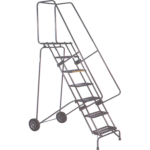 &eacute;chelles mobiles Fold-N-Store, 9 marches, Perfor&eacute;, Hauteur 90" Maritime Industrial Rubber