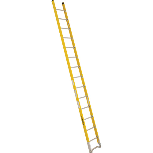 Single Section Straight Ladder - 6100 Series, 14', Fibreglass, 375 lbs., CSA Grade 1AA Maritime Industrial Rubber