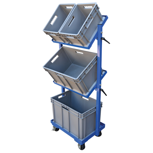 Stock Cart, Steel, 30-11/16" W x 19-1/4" D, 3 Shelves, 300 lbs. Capacity Maritime Industrial Rubber