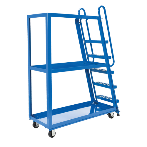 Stock Picking Cart, Steel, 21-7/8" W x 56-1/8" D, 3 Shelves, 1000 lbs. Capacity Maritime Industrial Rubber