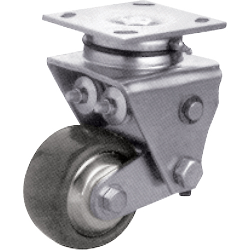 Heavy-Duty Caster, Swivel, 4" (101.6 mm), Solid Elastomer, 900 lbs. (408 kg.) Maritime Industrial Rubber