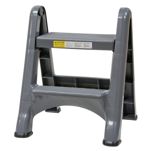 Folding Step Stool, 2 Steps, 19-1/2" x 20-1/2" x 22-3/4" High Maritime Industrial Rubber