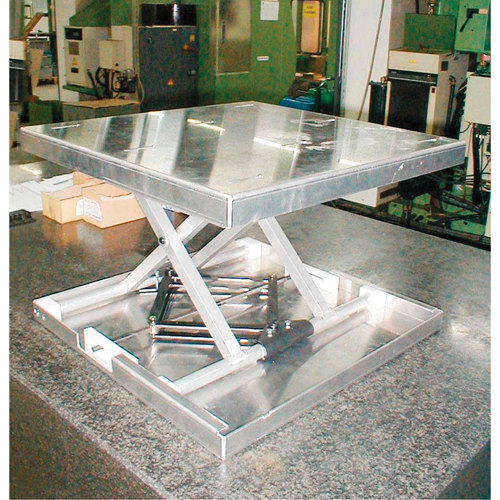 Lift-Tool Table Top Scissor Lift, 23" L x 22" W, Aluminum, 300 lbs. Capacity Maritime Industrial Rubber