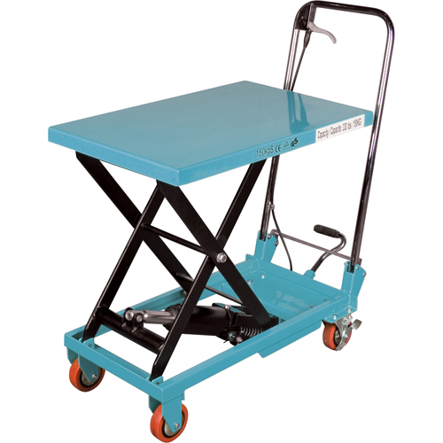 Heavy-Duty Hydraulic Scissor Lift Table, 27-1/2" L x 17-3/4" W, Steel, 330 lbs. Capacity Maritime Industrial Rubber